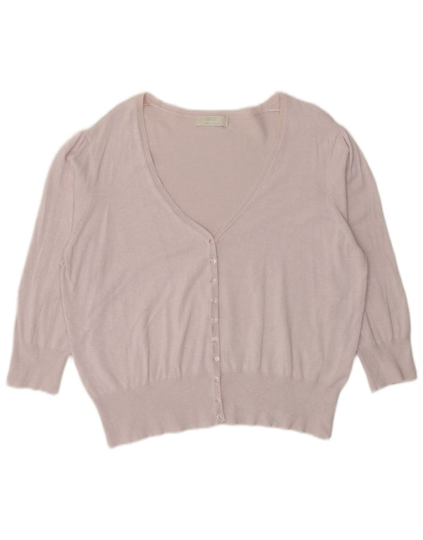 Женский кардиган с рукавом 3/4 Marks & Spencer UK 20 2XL Розовый вискоза