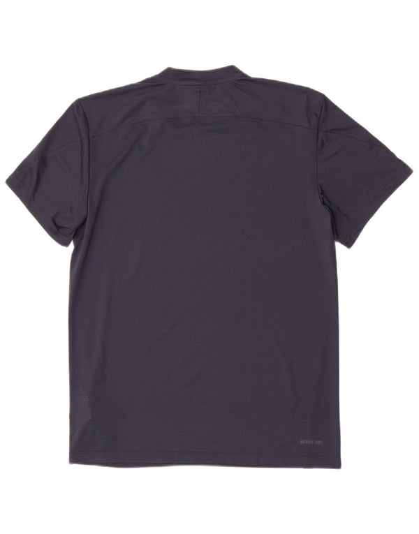 Adidas Mens Aeroready Футболка Верх Среднего Темно-Синего Полиэстера