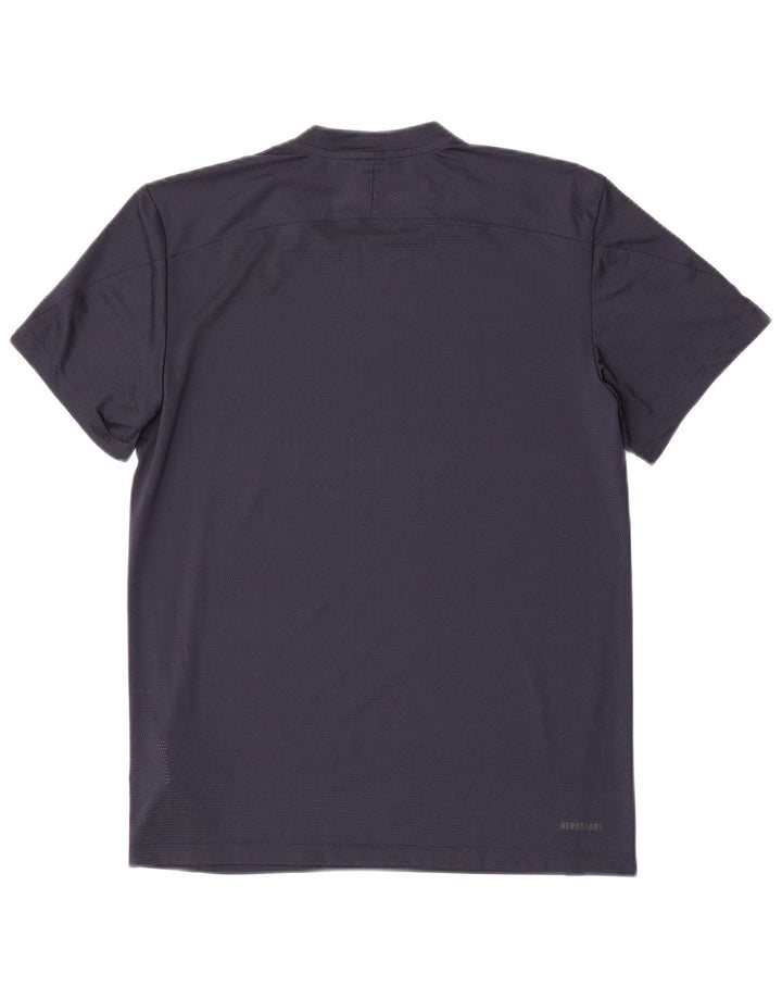 Adidas Mens Aeroready Футболка Верх Среднего Темно-Синего Полиэстера