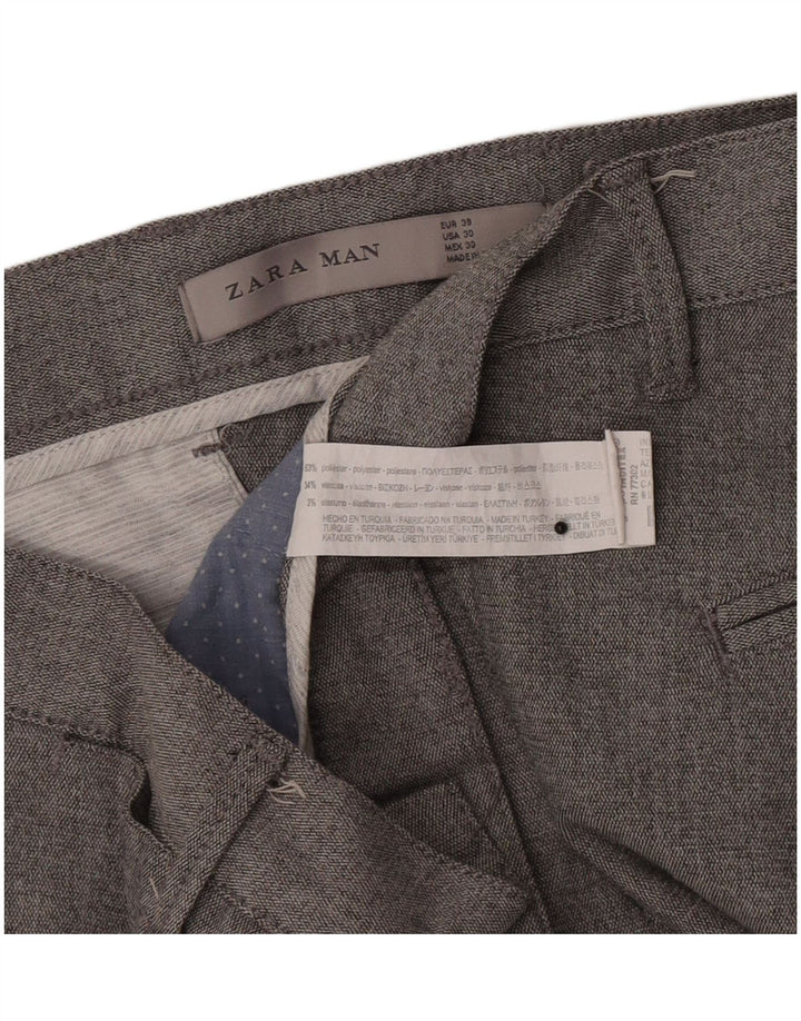 Мужские узкие брюки-чиносы Zara EU 38 Small W30 L27 Серый полиэстер