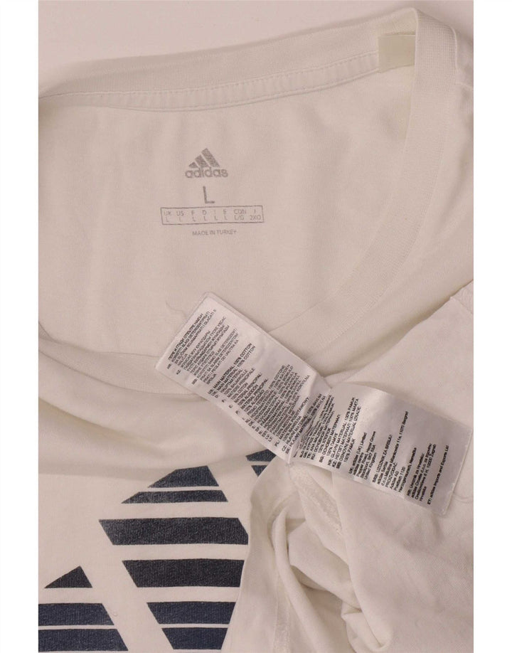 Мужская футболка Adidas с рисунком, большой белый хлопок