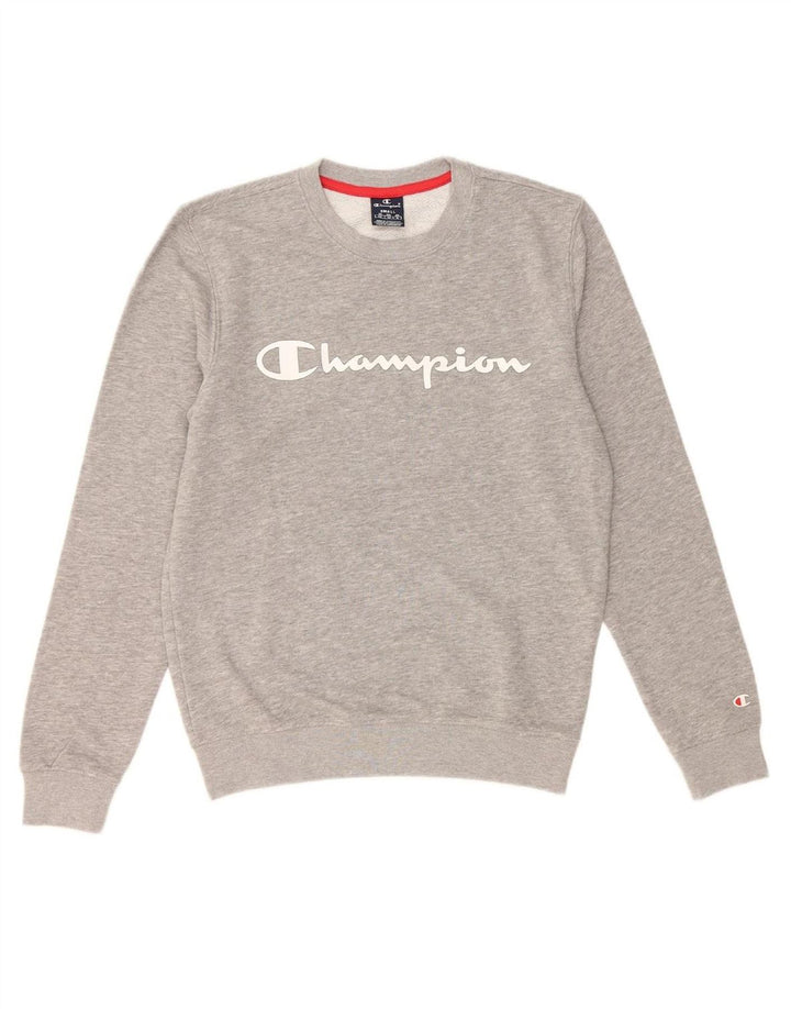CHAMPION Mens Graphic Sweatshirt Jumper Small Grey