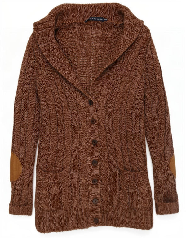 Женский удлиненный кардиган оверсайз от Ralph Lauren UK 6 XS, коричневый лен