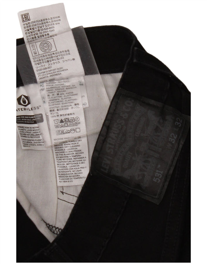 Мужские джинсы LEVI'S 531 Slim W32 L32, черный хлопок