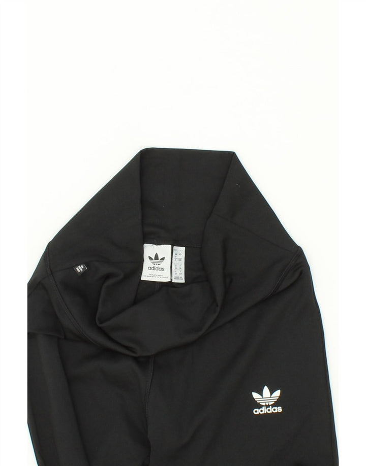 ADIDAS Womens High Waist Leggings UK 8 Small Black Polyester Vintage Adidas and Second-Hand Adidas from Messina Hembry 