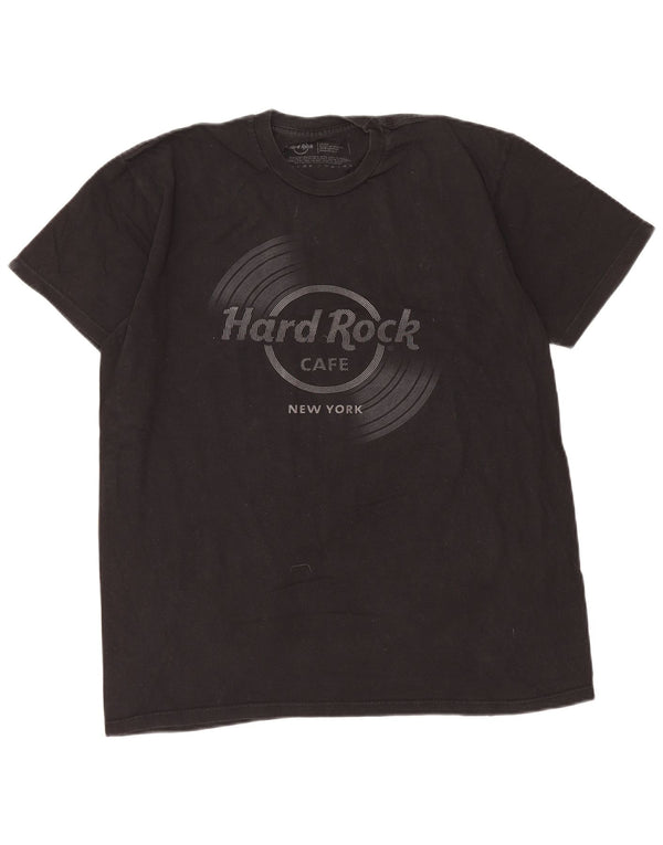 Hard Rock Mens New York Graphic T-Shirt Top Large Black Cotton Classic