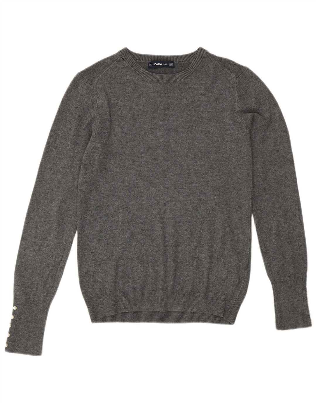 Женский джемпер с круглым вырезом Zara UK 12, средний серый вискоза