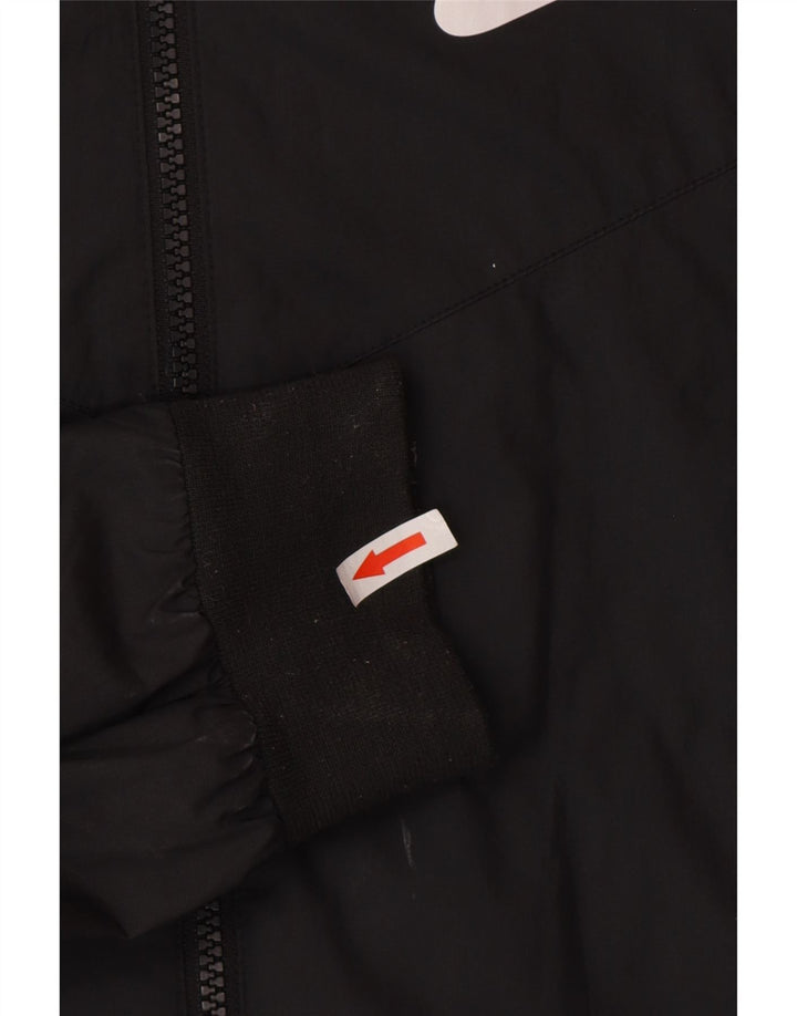 Мужская дождевик с капюшоном Nike UK 36, маленький черный полиэстер