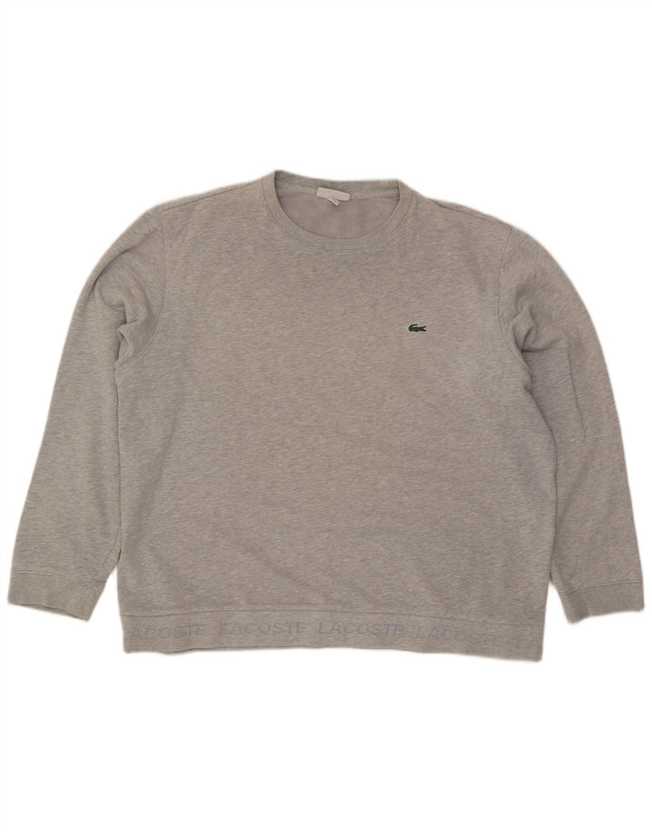 Мужской свитер Lacoste, размер 8, 3XL, серый хлопок с крапинками
