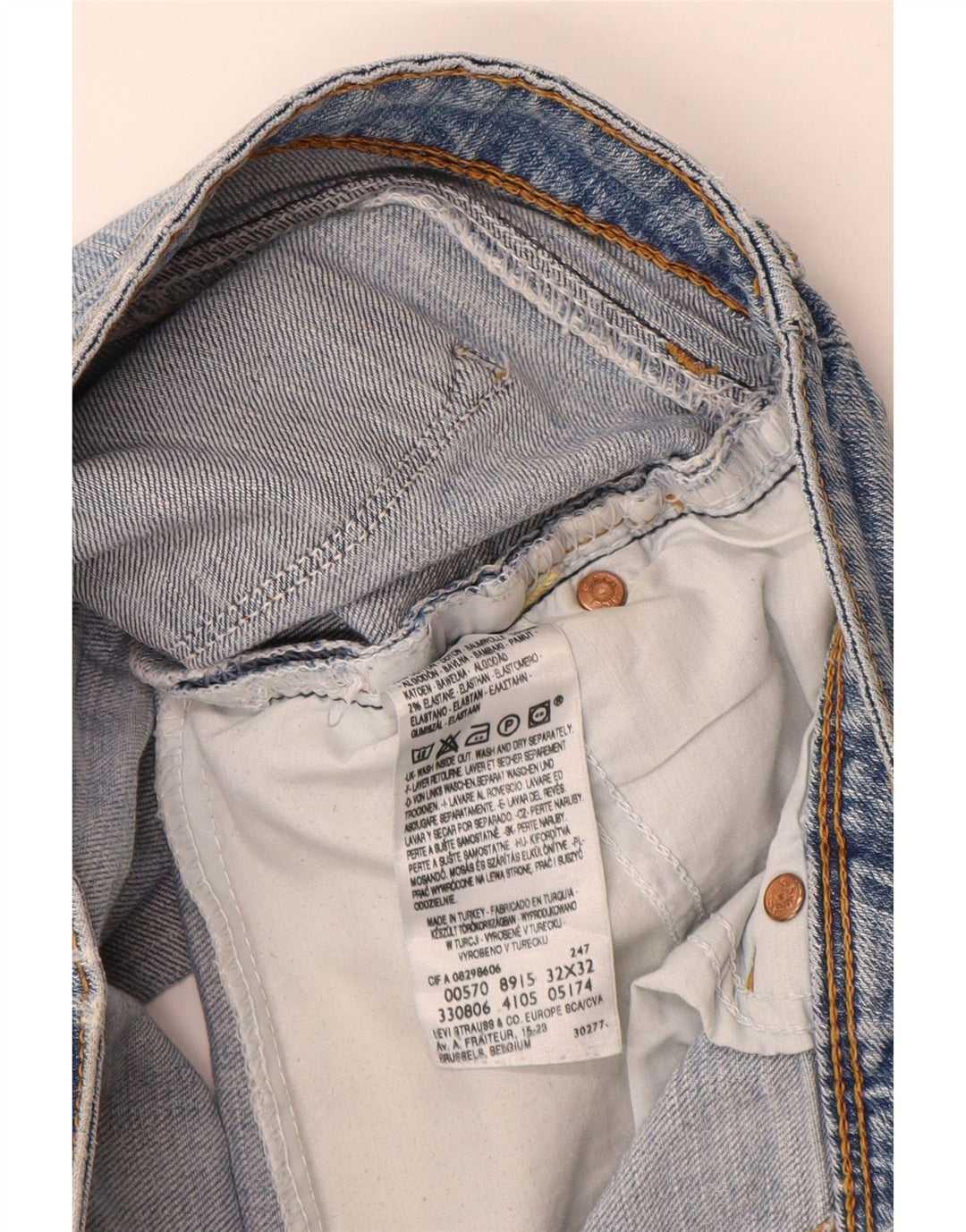 Женские джинсовые шорты Levi's 570 W32, большие синие, хлопок