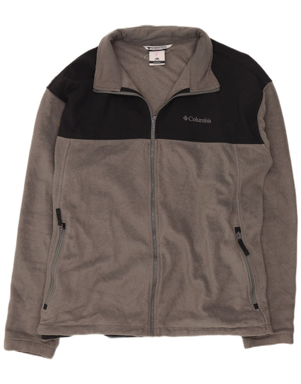 Мужская флисовая куртка Columbia UK 46 3XL, серая, полиэстер с цветными блоками