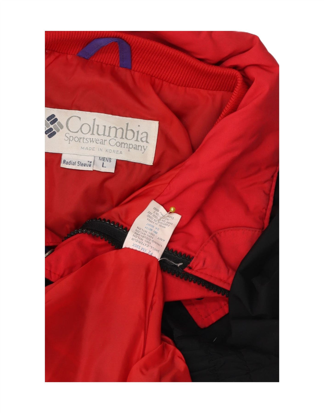 Мужская куртка-бомбер Columbia Bugaboo UK 40, большая черная, нейлоновая с цветными блоками