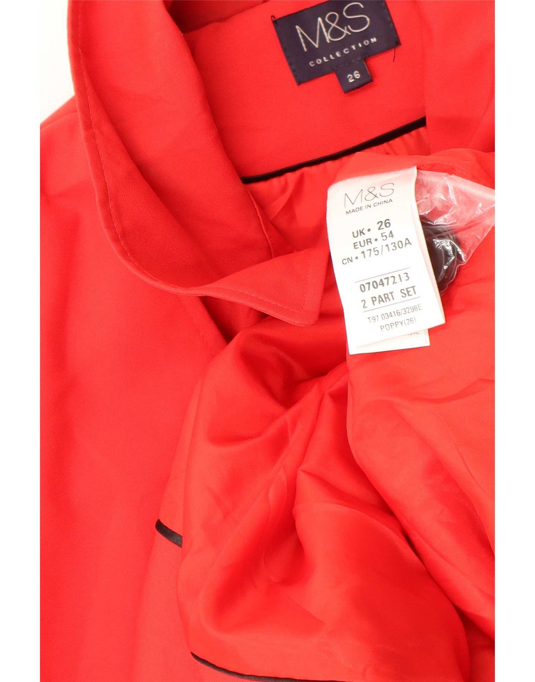 Женский тренч Marks & Spencer UK 26 5XL красный полиэстер