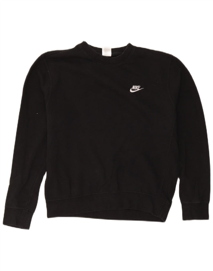 Мужской свитшот Nike, хлопковый джемпер среднего размера, черный