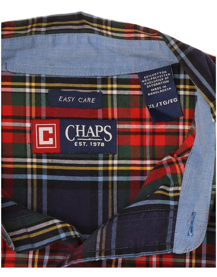 Мужская рубашка Chaps Easy Care XL в разноцветную клетку из хлопка