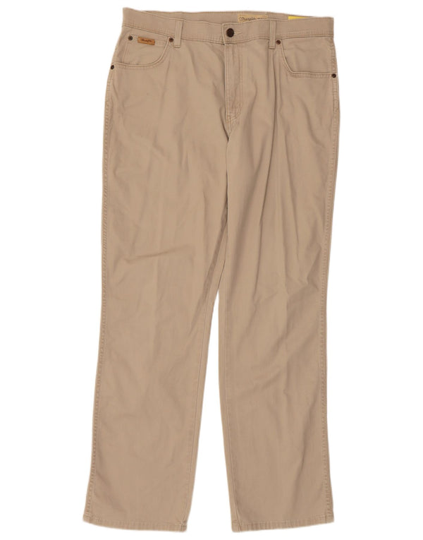 Мужские прямые повседневные брюки Wrangler Texas Stretch W36 L32, бежевый хлопок