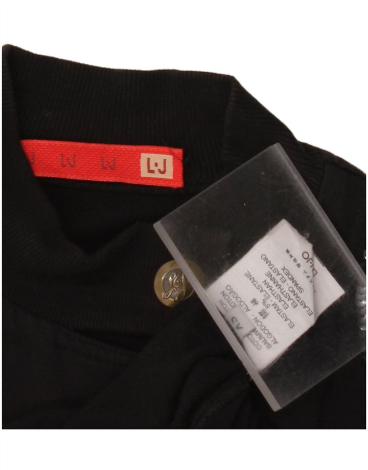 Женский укороченный пиджак с 4 пуговицами LIU JO, британский размер 6 XS, черный хлопок