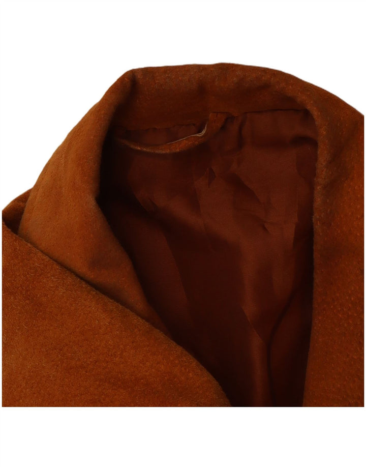 ВИНТАЖНАЯ Женская Замшевая Куртка UK 14 Средне-Коричневая Кожаная