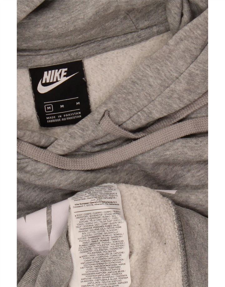 Мужской джемпер с капюшоном с графическим рисунком Nike, хлопковый цвет среднего серого цвета