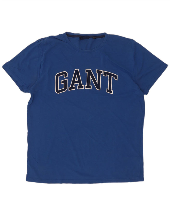 Мужская футболка с рисунком Gant, большой синий хлопок