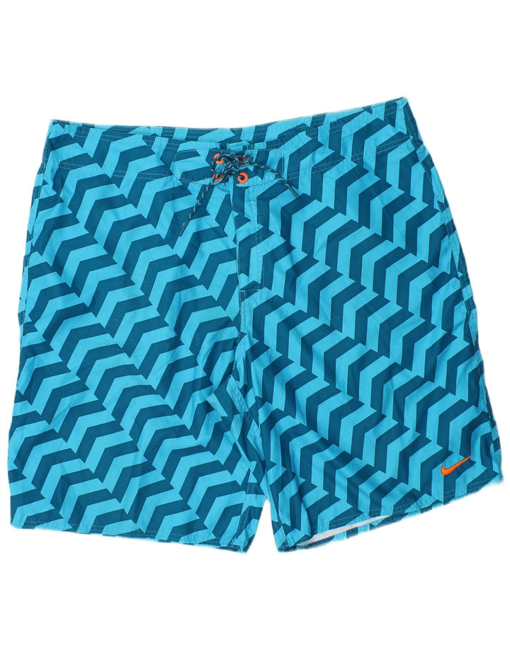 Мужские шорты для плавания ADIDAS XL, синие, полиэстер с геометрическим рисунком