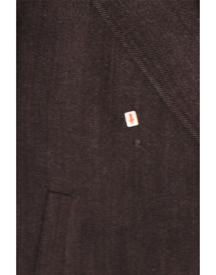 Мужское пальто GEOX UK 46 3XL серое из шерсти с рисунком «елочка»