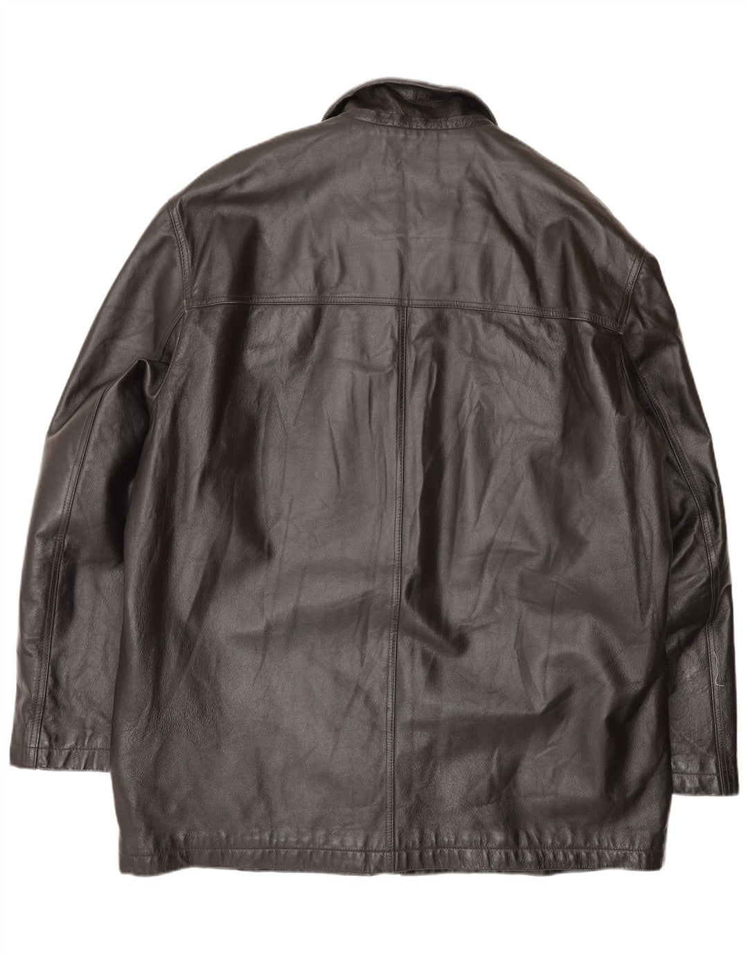 Винтажное мужское кожаное пальто IT 58 3XL черное