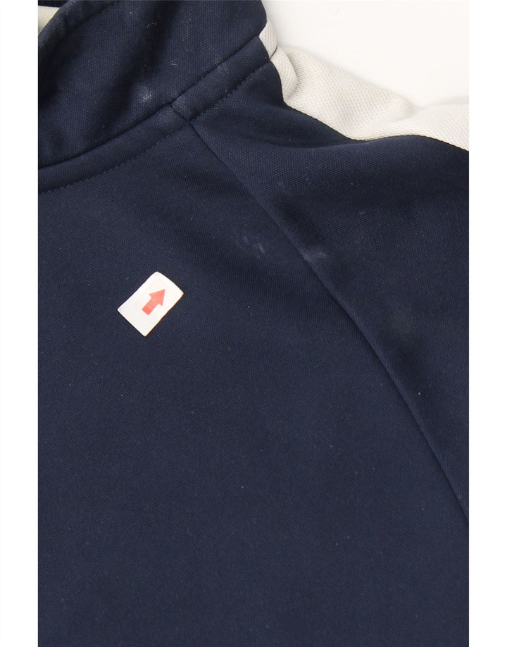 Мужской топ Nike Dri Fit с воротником на молнии и длинными рукавами, средний, темно-синий, цветной блок