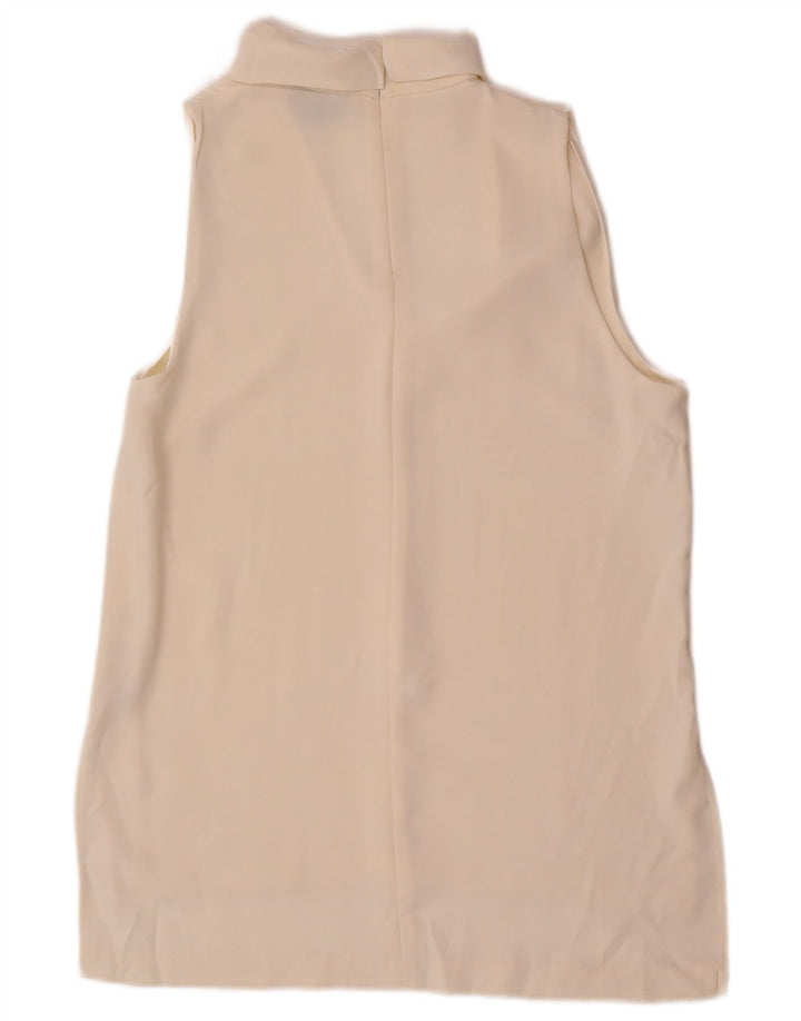 Topshop Женская блузка без рукавов Top UK 10 Small Off White Polyester