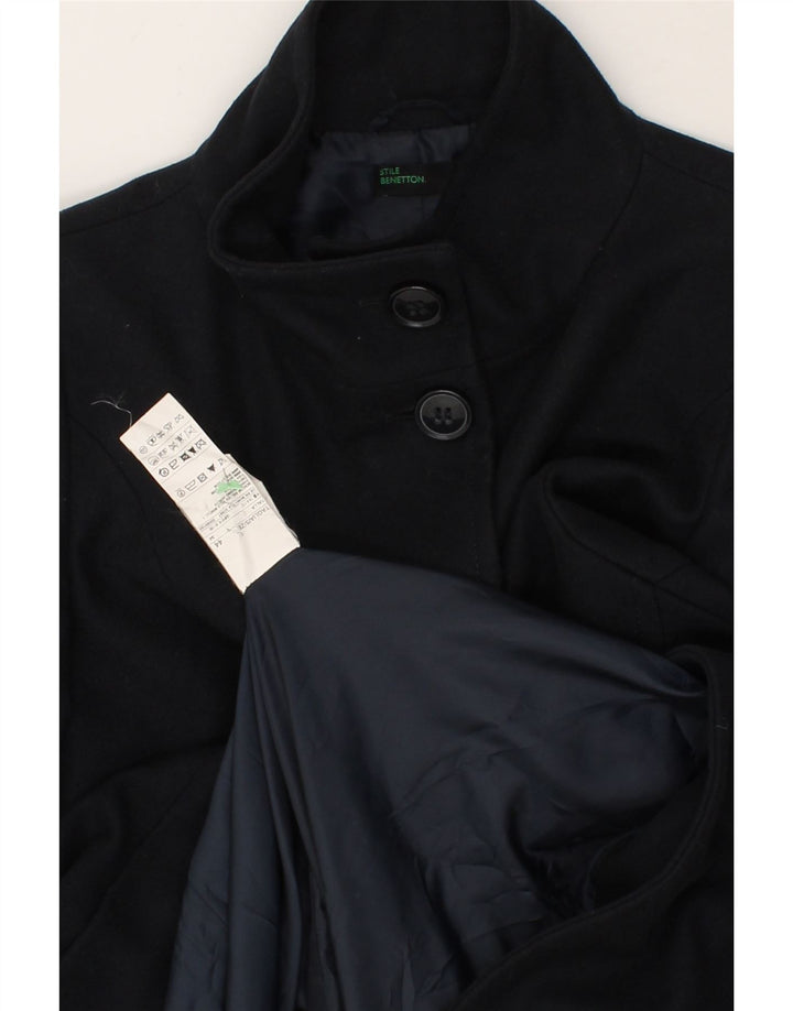 BENETTON Womens Overcoat IT 44 Medium Navy Blue Wool Vintage Benetton and Second-Hand Benetton from Messina Hembry 