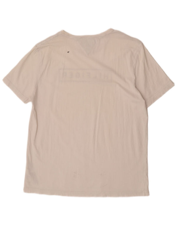 Tommy Hilfiger Мужская футболка обычного кроя с рисунком, топ 2XL, белый хлопок