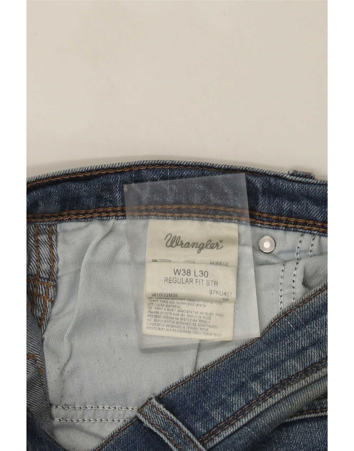 Мужские прямые джинсы Wrangler стандартного кроя W38 L30, синие, хлопок