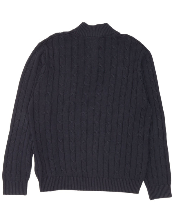Crew Clothing Мужской джемпер с воротником на молнии, свитер 2XL, темно-синий, хлопок
