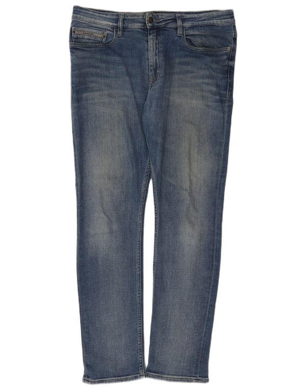 Мужские узкие джинсы Calvin Klein W34 L32, синий хлопок