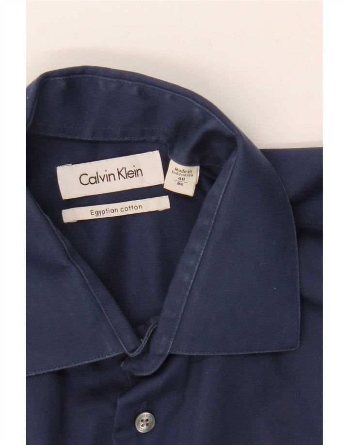 Мужская рубашка Calvin Klein, размер 40, средний темно-синий