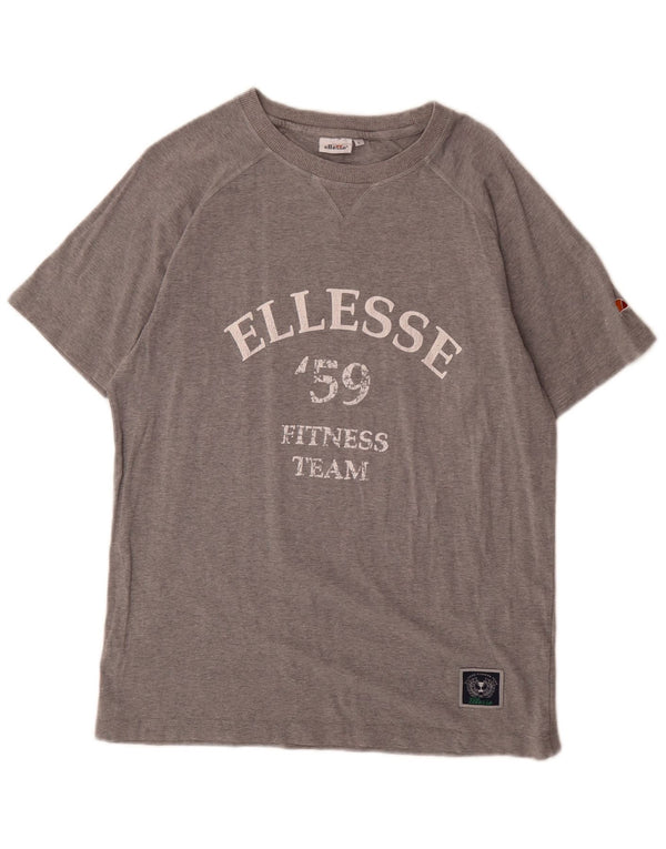 Мужская футболка Ellesse с рисунком, большой серый хлопок с крапинками