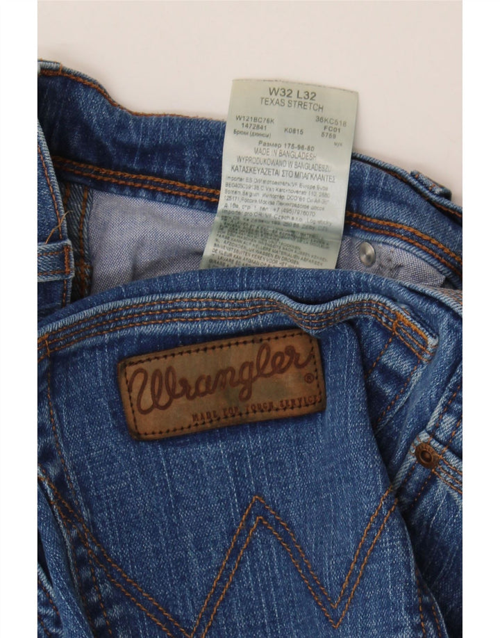 Мужские прямые джинсы Wrangler Texas Stretch W32 L32, синий хлопок