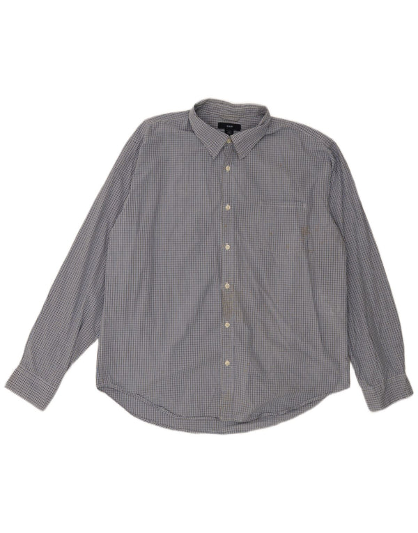 Мужская рубашка Gap XL, синяя клетка, хлопок