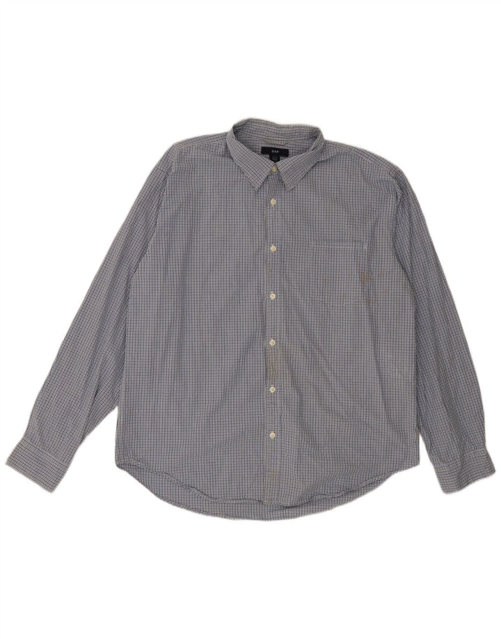 Мужская рубашка Gap XL, синяя клетка, хлопок