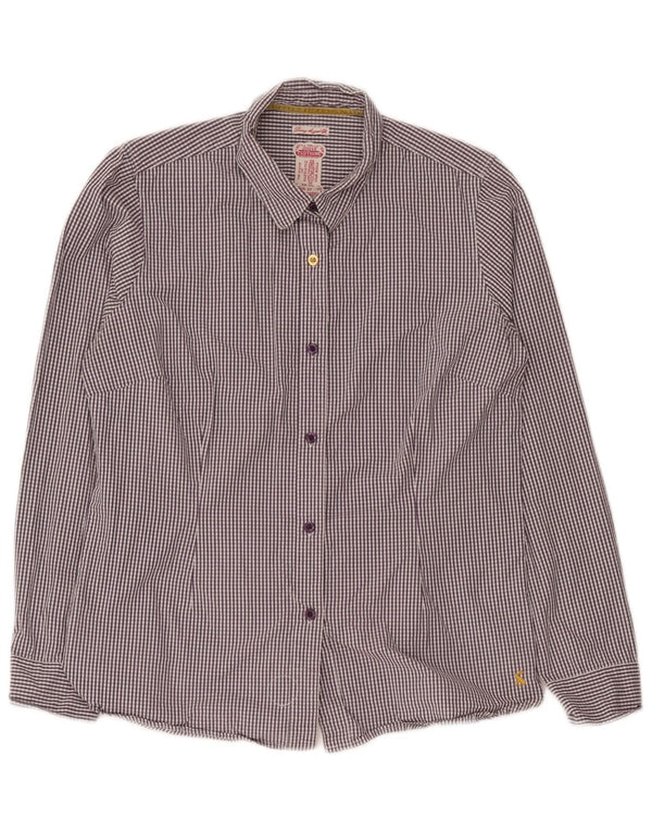 Женская рубашка Joules UK 14, средний фиолетовый, хлопок в мелкую клетку