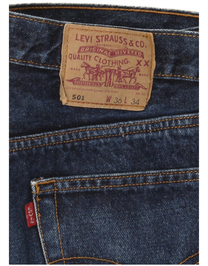 Мужские прямые джинсы Levi's 501 W36 L34 темно-синие