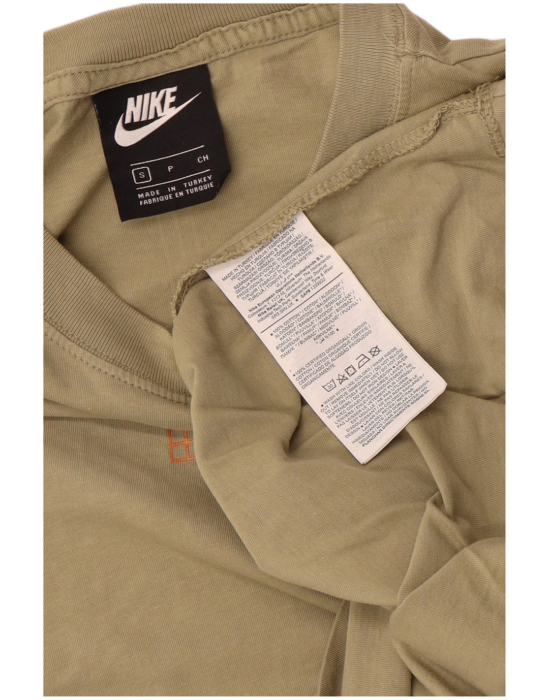 Мужская футболка с рисунком Nike, маленький размер, цвет хаки, хлопок