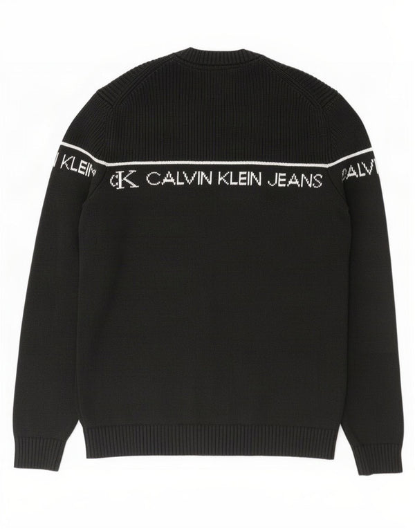 Мужской джемпер с круглым вырезом и рисунком Calvin Klein Jeans XL, черный хлопок
