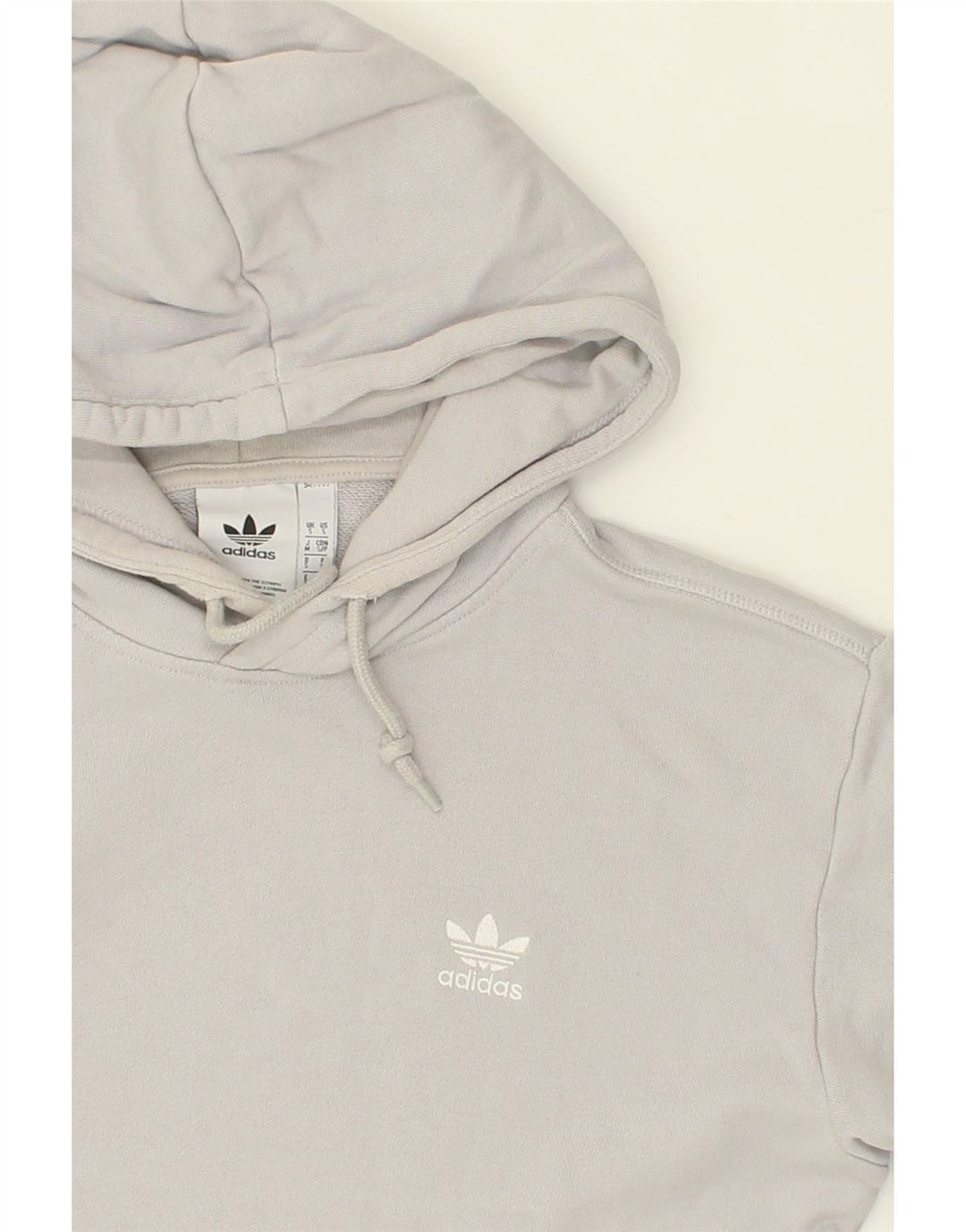 ADIDAS Mens Hoodie Jumper Small Grey Cotton Vintage Adidas and Second-Hand Adidas from Messina Hembry 