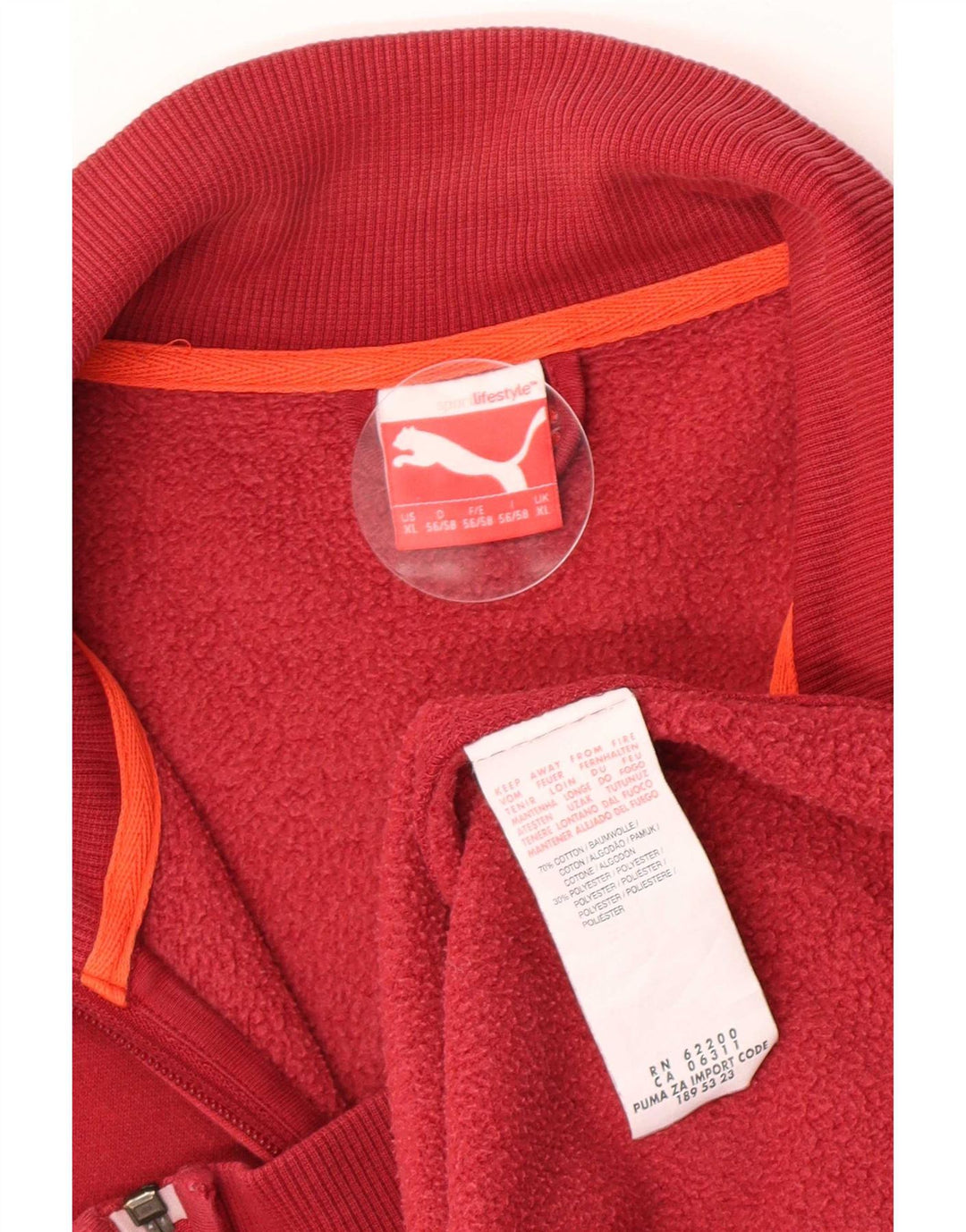 Мужской спортивный костюм Puma, верхняя куртка XL, бордовый хлопок