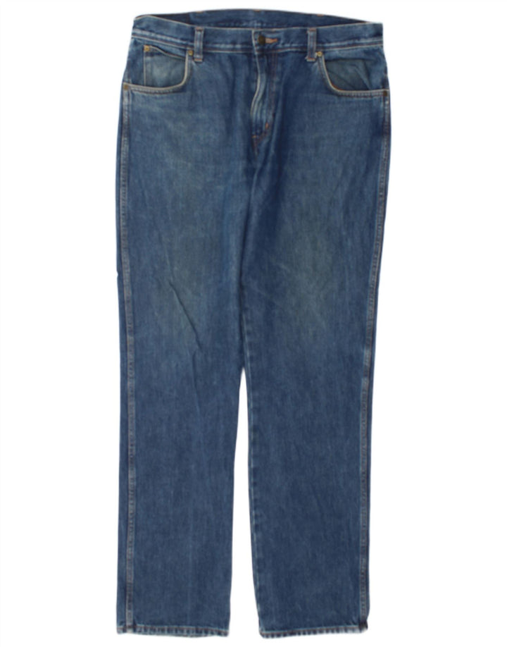 Мужские прямые джинсы Wrangler стандартного кроя W36 L34, синие, хлопок
