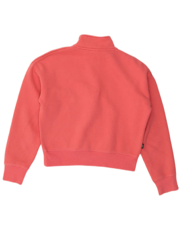 Женский укороченный свитшот с воротником на молнии Superdry, размер UK 8, маленький розовый