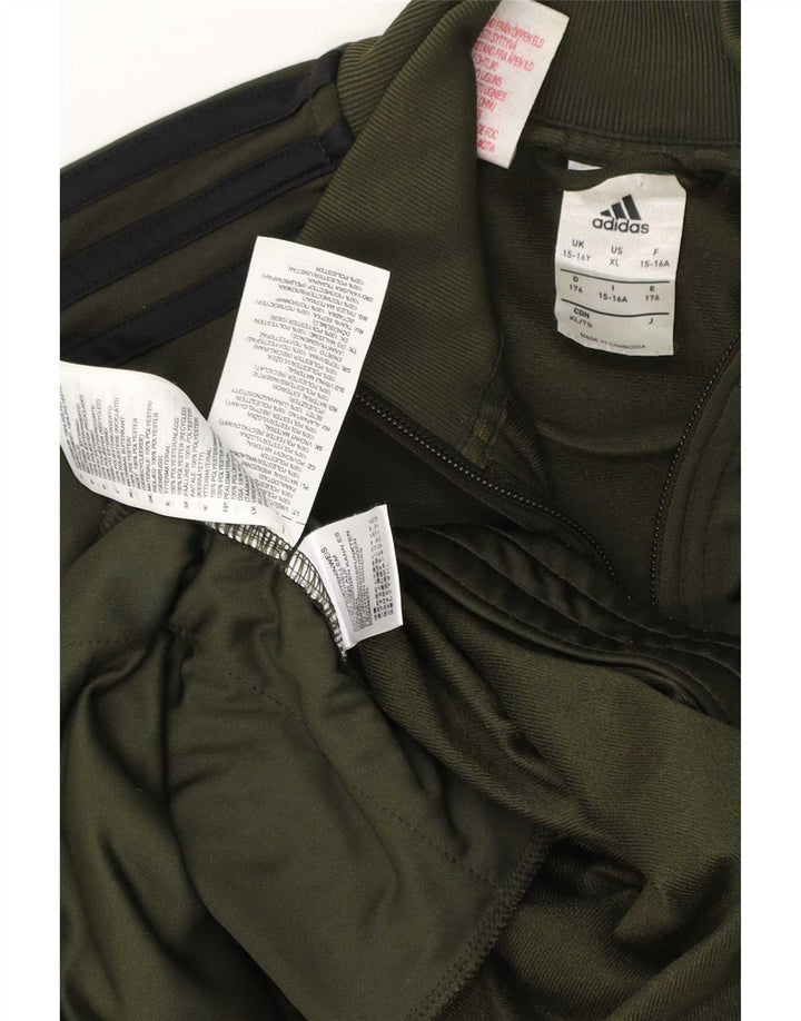 Спортивный костюм Adidas для мальчиков, верхняя куртка 15-16 лет, зеленый полиэстер