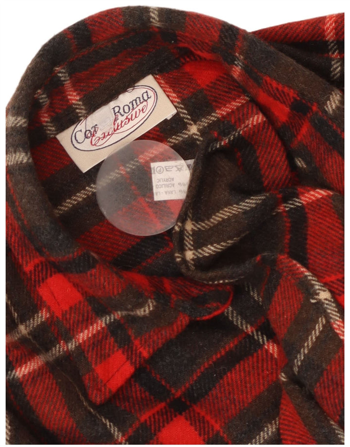 Винтажная мужская фланелевая рубашка в большую красную клетку из шерсти