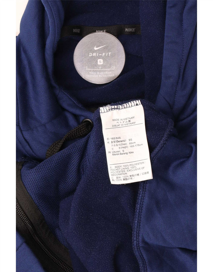 Мужской свитер с капюшоном на молнии Nike Dri Fit, маленький темно-синий, полиэстер